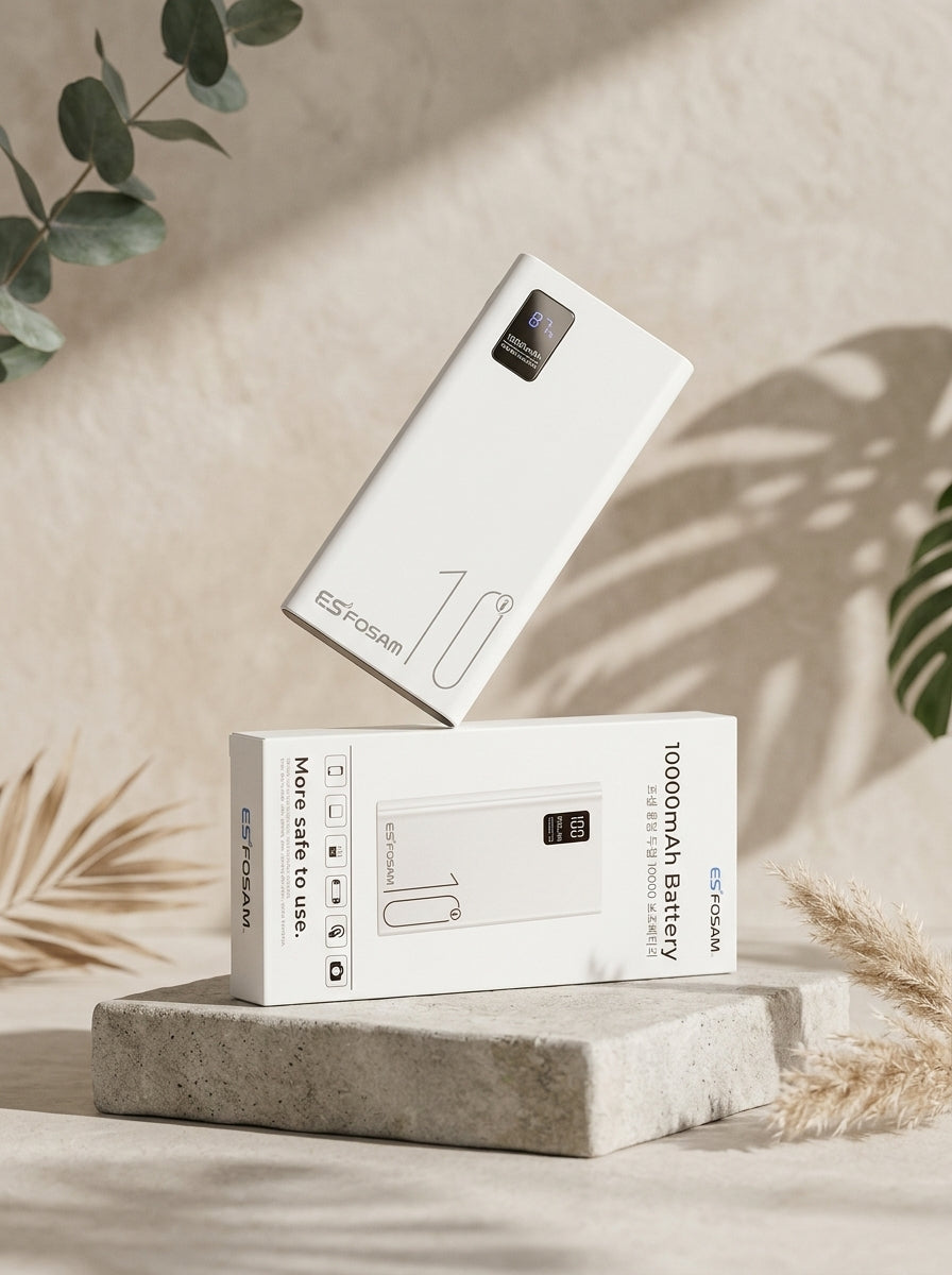 ES FOSAM 10,000mAh Ultra-Slim Fast Charging Power Bank